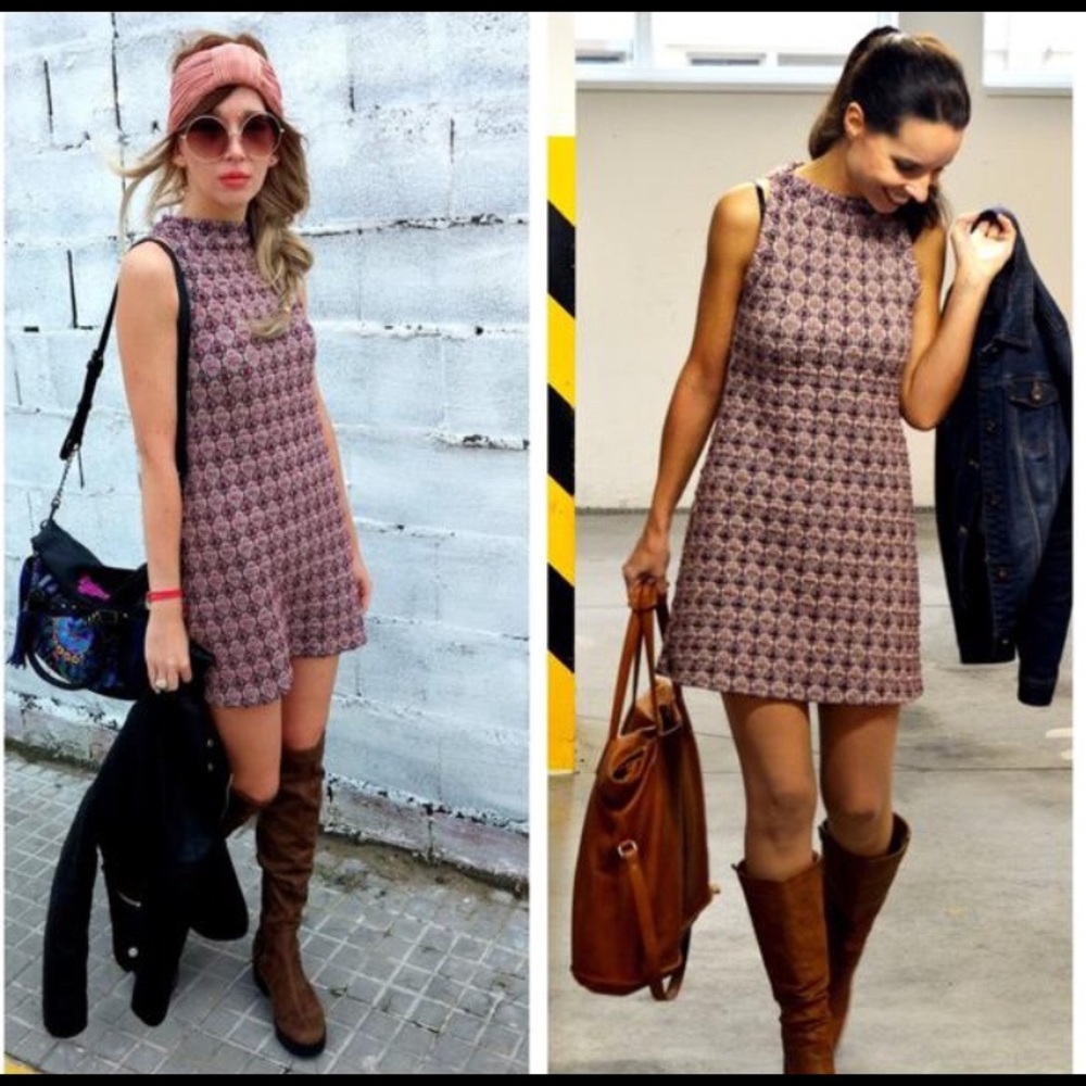 Zara trufalac mock neck flower print dress Small